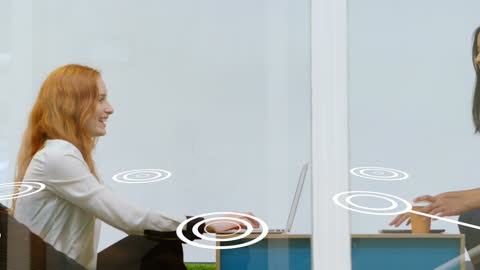 Digital Connection Visualization in Modern Business Meeting