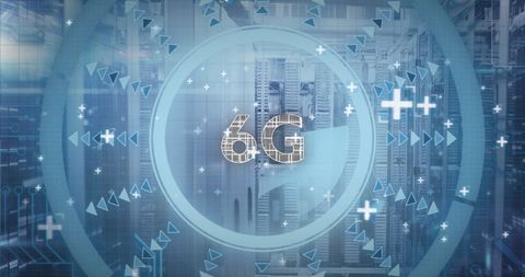6G Technology Background with Computer Servers and Data Processing - Download Free Stock Images Pikwizard.com
