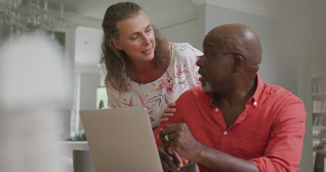 Caring Senior Couple Using Laptop at Home - Download Free Stock Images Pikwizard.com