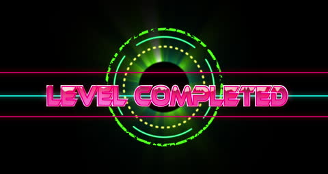 Retro Arcade Level Completed Animation