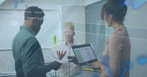 Innovative business discussion in modern office