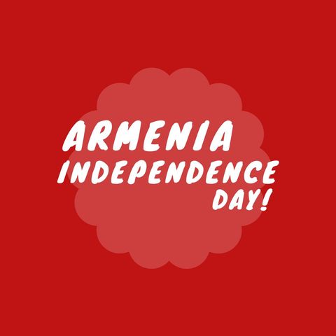 Armenia Independence Day Celebration Graphic Red Background - Download Free Stock Templates Pikwizard.com