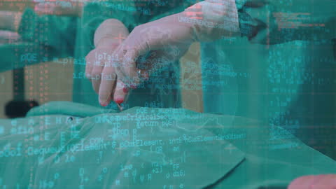 Surgeons Performing Operation with Data Overlay