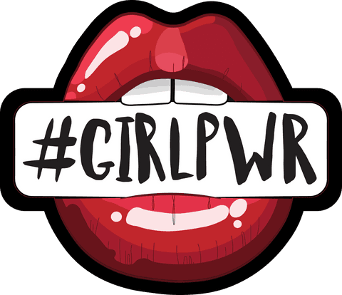 bold girl power illustration with red lips on transparent bg - Download Free Stock Videos Pikwizard.com