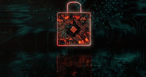 Glowing Security Padlock on Digital Circuit Background - Download Free Stock Images Pikwizard.com