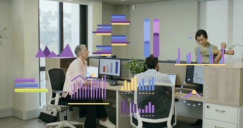 Collaborative office environment analyzing digital graph data
