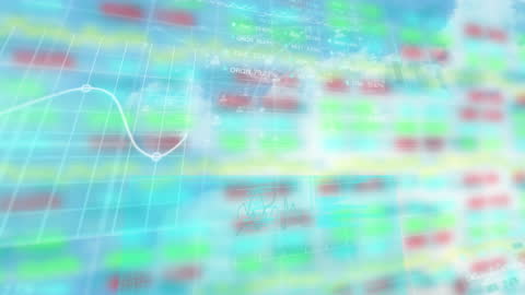 Futuristic Stock Market Digital Display with Cloudscape