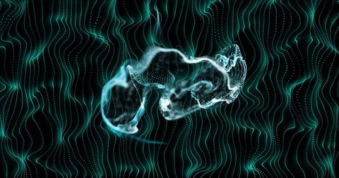 Abstract Flowing Green Shapes on Black Background - Download Free Stock Images Pikwizard.com