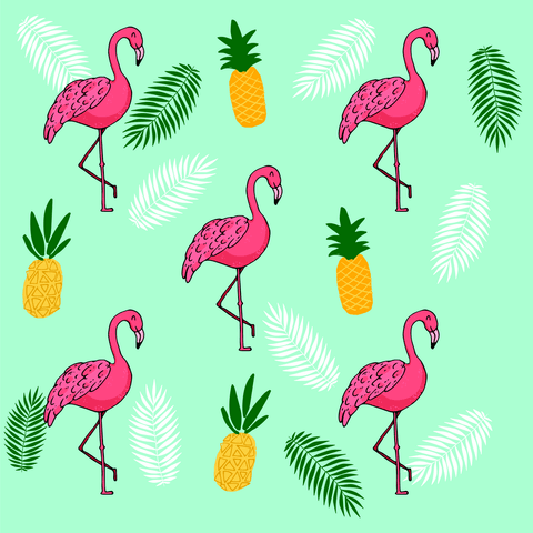 vibrant pink flamingos and pineapples on transparent display - Download Free Stock Videos Pikwizard.com