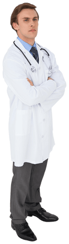 confident young doctor in white lab coat with stethoscope - Download Free Stock Videos Pikwizard.com