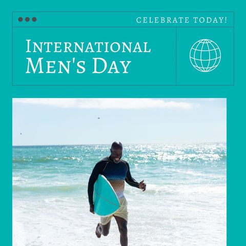 Celebrating International Men's Day at the Beach - Download Free Stock Templates Pikwizard.com