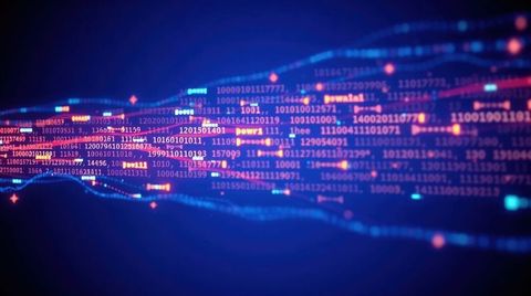 Futuristic binary data stream in virtual network
