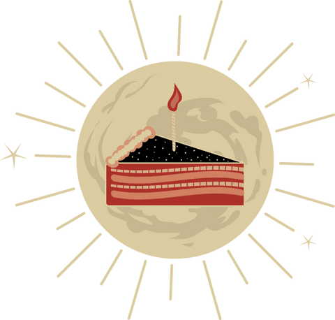whimsical celestial cake with candle on moon illustration transparent - Download Free Stock Videos Pikwizard.com