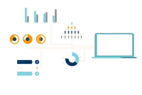 Transparent Business Data Chart Infographic with Laptop - Download Free Stock Videos Pikwizard.com