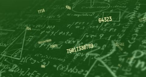 Floating Numbers with Mathematical Equations on Green Background - Download Free Stock Images Pikwizard.com