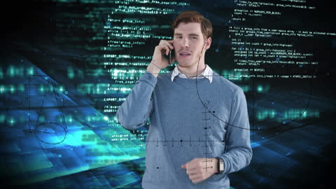 Businessman Analyzing Data Concepts with Digital Interface