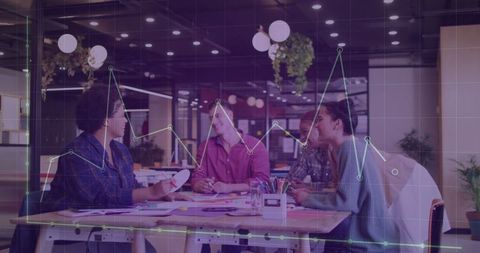 Diverse Business Team Analyzing Financial Data Solutions in Modern Office