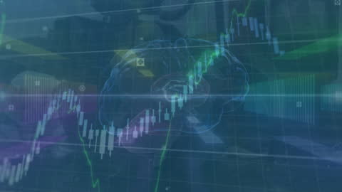 Brain in Overlay with Financial Data and Markets