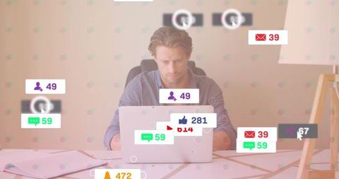 Man workplace onslaught notifications communication overload