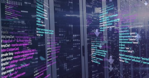 Data Processing in Server Room with Digital Interface - Download Free Stock Images Pikwizard.com