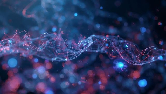 Illuminated Digital Network in Futuristic Cyberspace