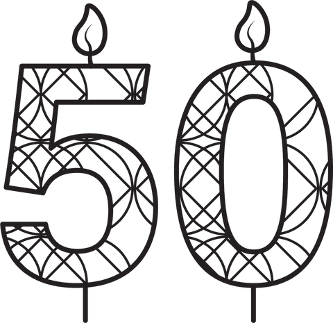 transparent celebratory 50 candle illustration with intricate pattern - Download Free Stock Videos Pikwizard.com