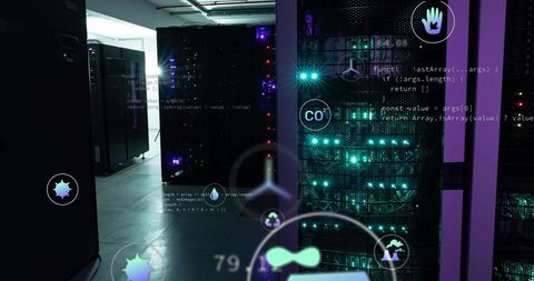 Digital Interface Over Servers Representing Global Data Processing - Download Free Stock Images Pikwizard.com