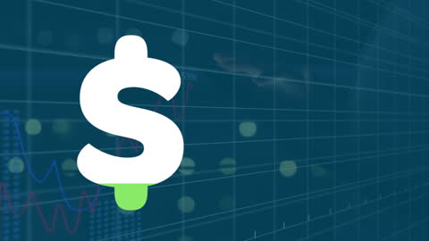 Dollar Sign with Financial Data Visualization