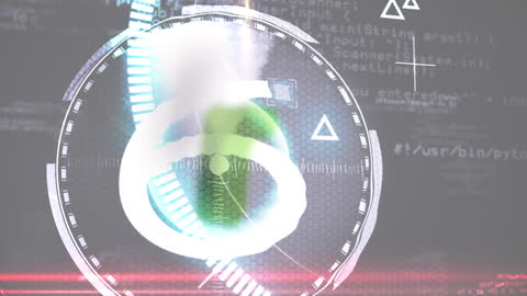 Digital Countdown Timer with Futuristic Graphic Interface