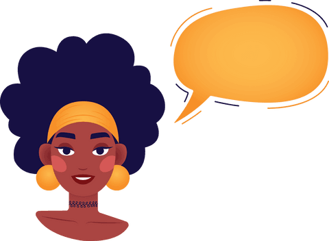 afro lady with yellow speech bubble on transparent background - Download Free Stock Videos Pikwizard.com