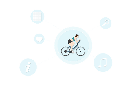 Transparent Vector Bike Illustration with Fitness Icons - Download Free Stock Videos Pikwizard.com