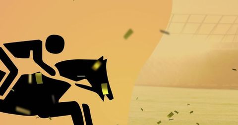 Horse racing graphic with preakness stakes celebration theme