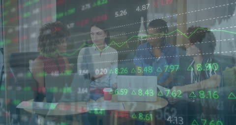 Diverse Business Team Analyzing Financial Data Streams