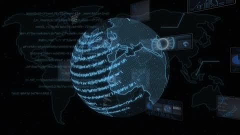 Digital Globe with Global Networking Interfaces