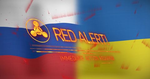Red alert symbolizing russia-ukraine conflict and tensions
