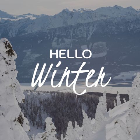 Winter Wonderland Greeting with Snowy Mountain Scenery - Download Free Stock Templates Pikwizard.com