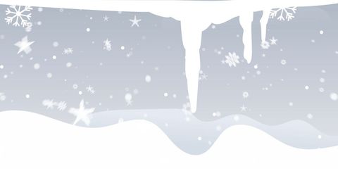 Winter Wonderland with Falling Snow and Icicles