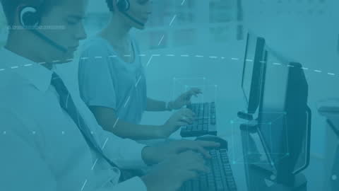 Call Center Team Performing Efficient Data Processing