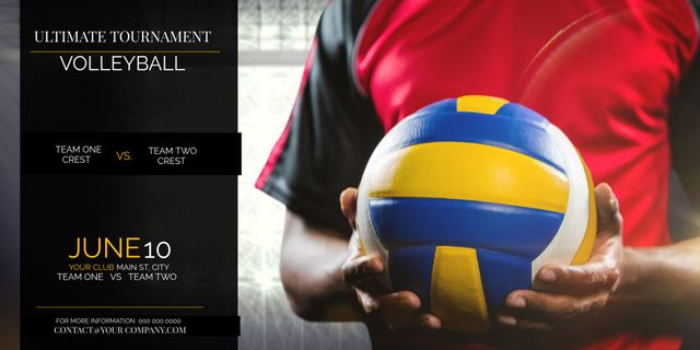 Ultimate Volleyball Tournament Advertisement Featuring Team Competitions - Download Free Stock Templates Pikwizard.com