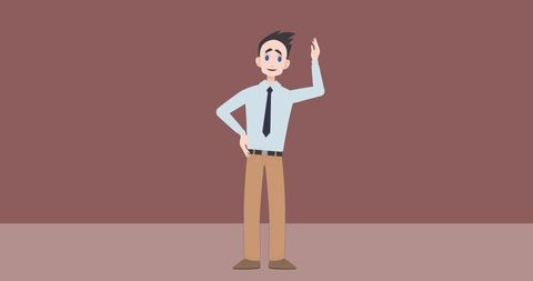 Cartoon Businessman Gesture on Brown Background - Download Free Stock Images Pikwizard.com