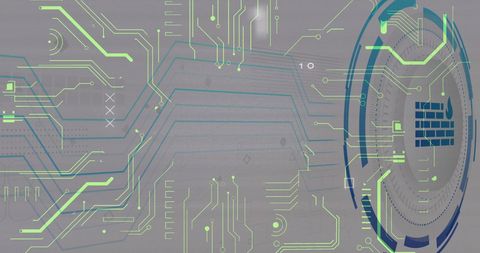 Futuristic Circuit Overlay with Digital Interface Elements - Download Free Stock Images Pikwizard.com
