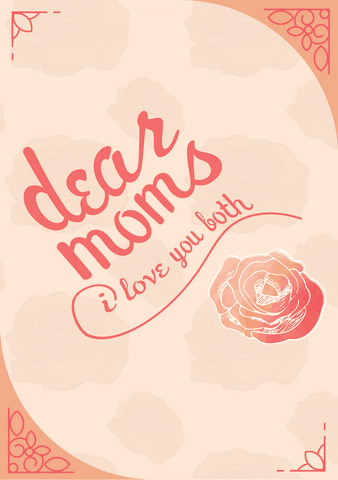 Heartfelt Dear Moms I Love You Both Transparent Illustration