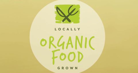 Locally grown organic food badge with eco friendly design