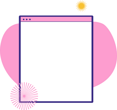 transparent flat browser window with abstract shapes and starbursts - Download Free Stock Videos Pikwizard.com