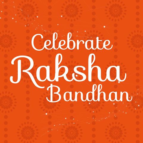 Celebrate Raksha Bandhan Festive Design with Text on Orange Pattern - Download Free Stock Templates Pikwizard.com