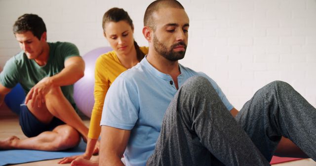 Group Meditation Class in Modern Wellness Studio - Download Free Stock Images Pikwizard.com