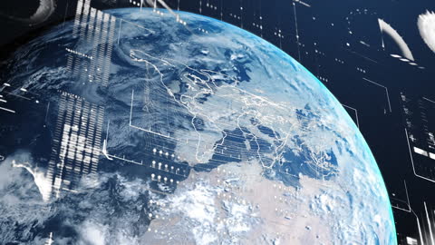 Technology-Driven World with Holographic Infographic Interface