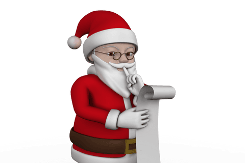 3d santa claus holding list on transparent background - Download Free Stock Videos Pikwizard.com