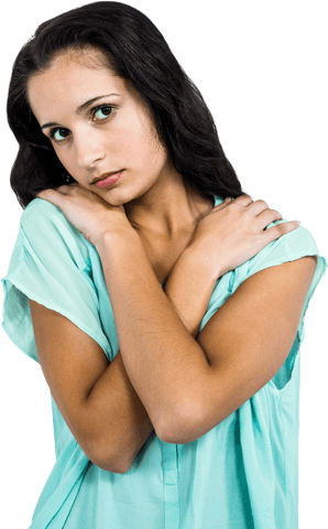 transparent background teenage girl embracing shoulders - Download Free Stock Videos Pikwizard.com