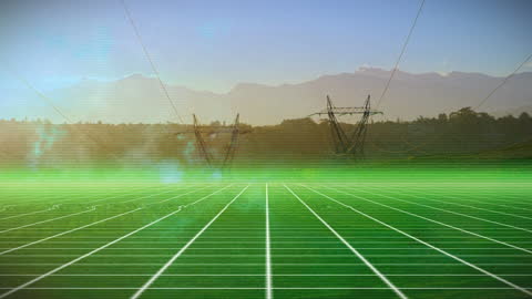 Digital Interference Landscape with Transmission Towers